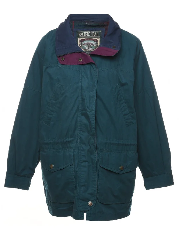 insulated jacketDark Green & Blue Nylon Jacket - M