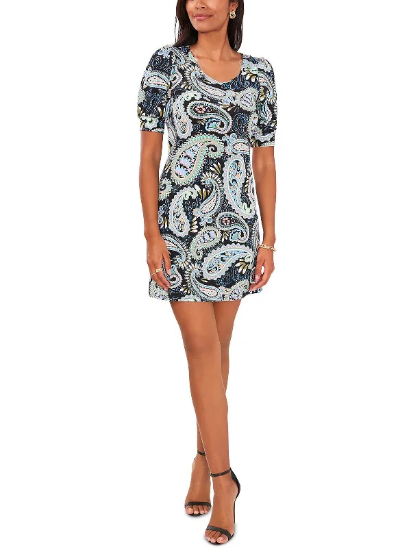 layered dressPetites Womens Paisley Short Mini Dress