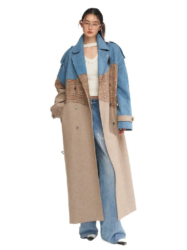 long-sleeve coatPlaid Belted Wool Coat