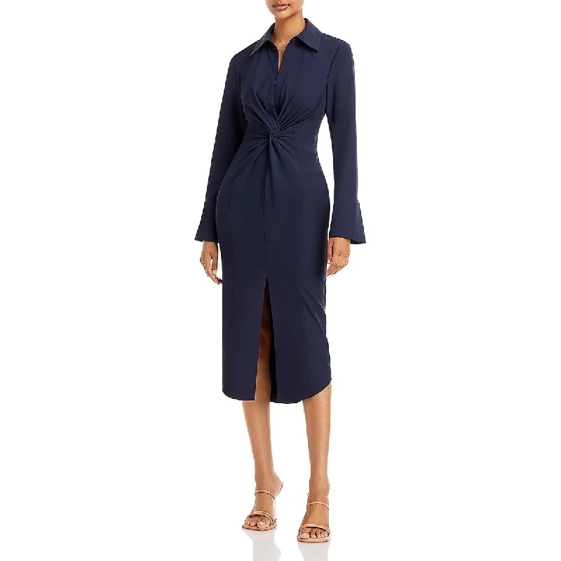 elegant dressCinq a Sept Womens Midi Long Sleeve Wear To Work Dress