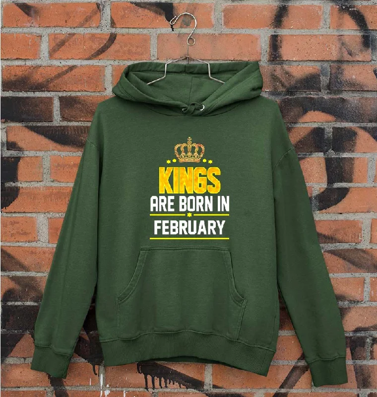 oversized hoodie with drawstringsKings Are Born In February Unisex Hoodie for Men/Women