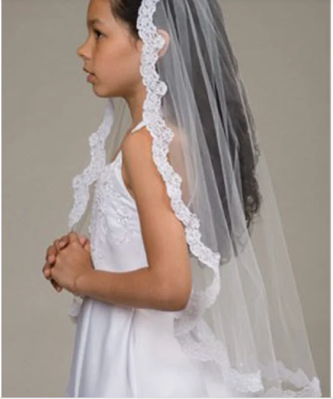 sleek midi dressFrench Alencon Lace Veil