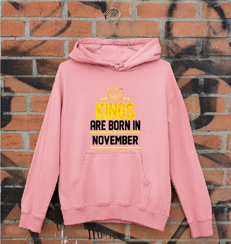 minimalist hoodieKings Are Born In November Unisex Hoodie for Men/Women