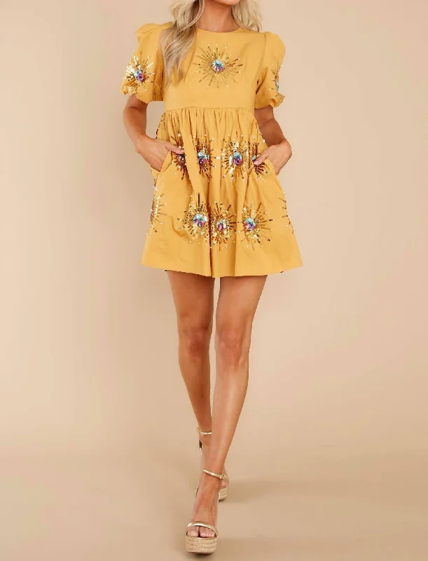 stylish party dressSunshine Dress In Yellow