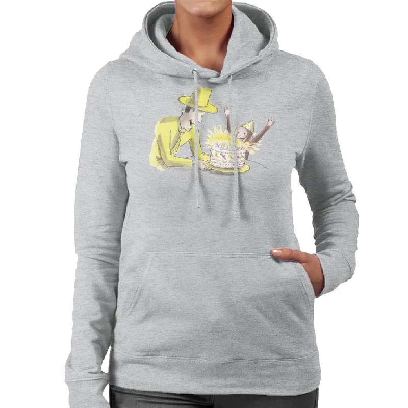 zip-up hoodieCurious George Birthday Cake Women's Hooded Sweatshirt