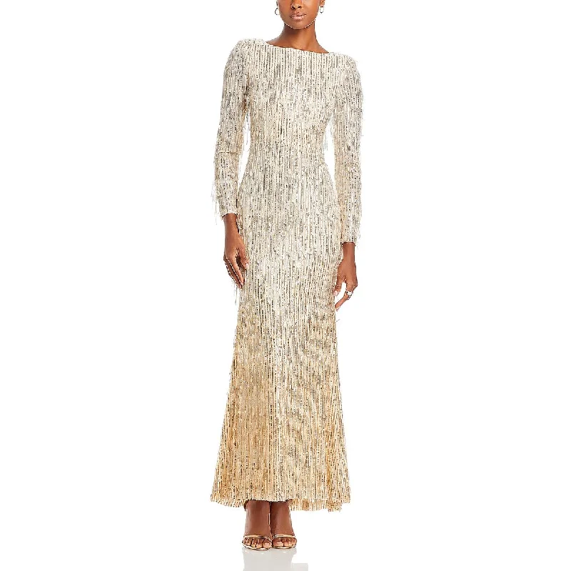 bohemian dressEliza J Womens Sequined Long Evening Dress