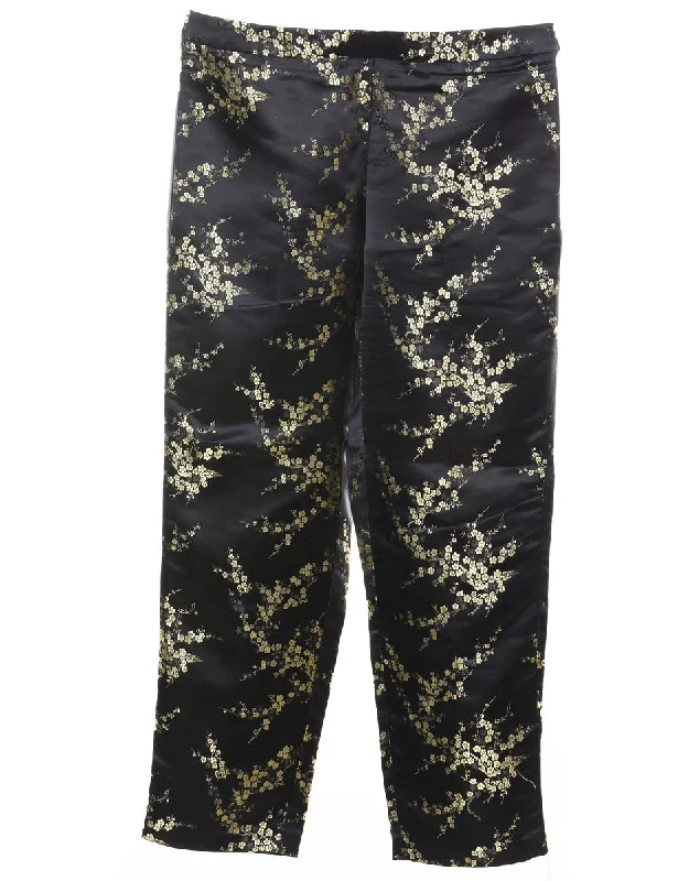 tailored coatJacquard Pattern Black & Gold Metallic Trousers - W34 L31