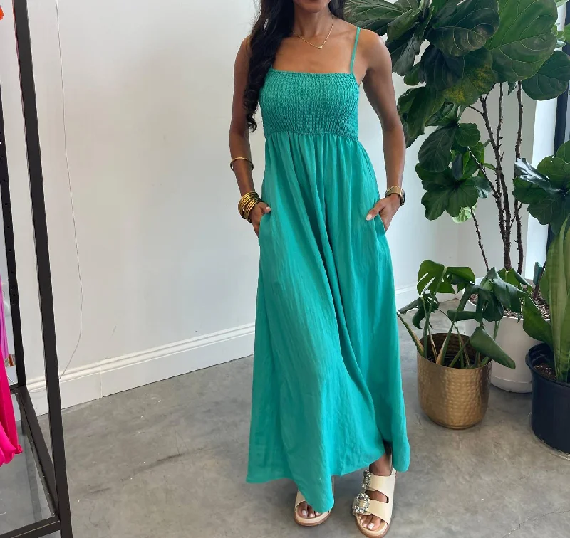 chic slip dressBeachside Midi Dress In Tropical Teal