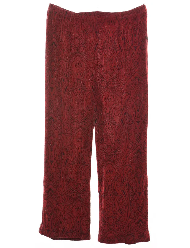 contemporary coatRed & Black Paisley Design Sparkly Trousers - W34 L25