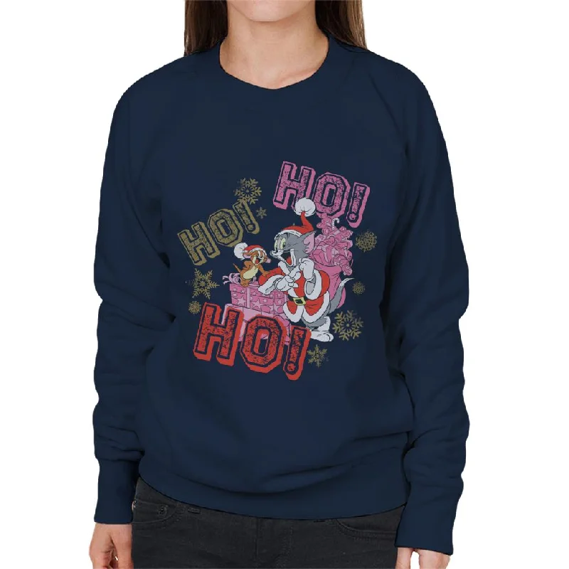 loose fit sports sweatshirtTom and Jerry Christmas Ho Ho Ho Women's Sweatshirt