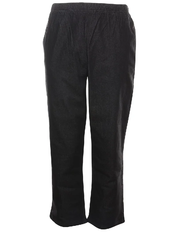 high-quality coatBlack Denim Casual Trousers - W30 L26