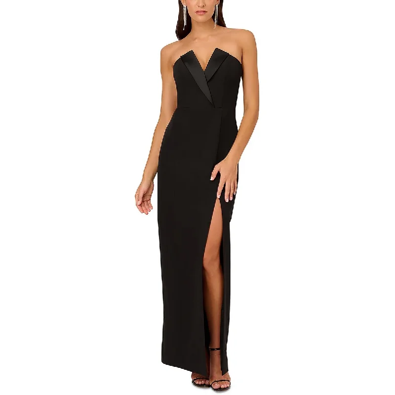 long sleeve dressLiv Foster Womens Crepe Side Slit Evening Dress