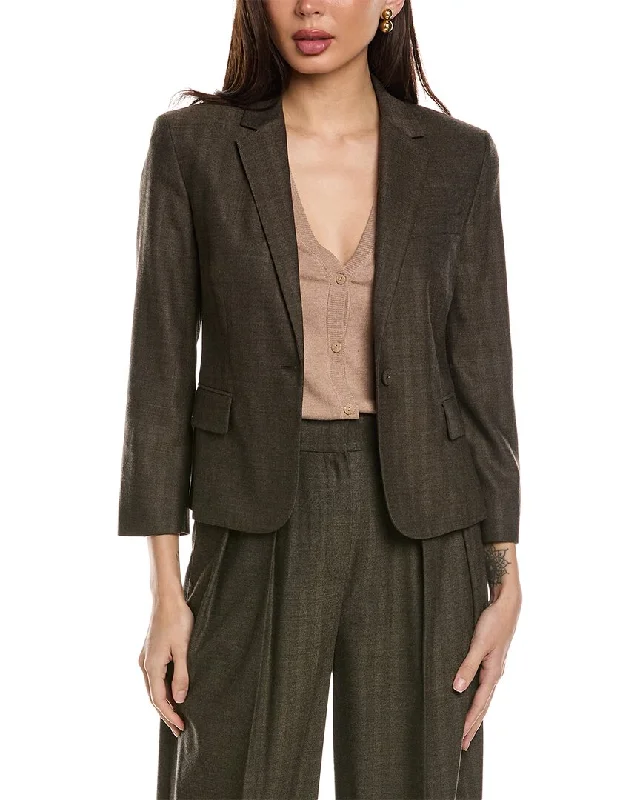 tailored blazer coatTheory Shrunken Wool-Blend Blazer