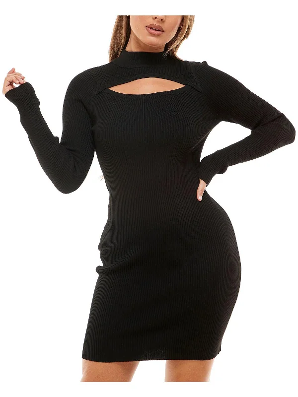 lace-up dressJuniors Womens Cut-Out Bodycon Sweaterdress