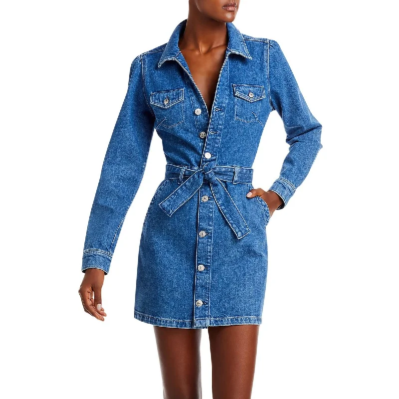 casual slip dressPaige Womens Daytime Mini Shirtdress