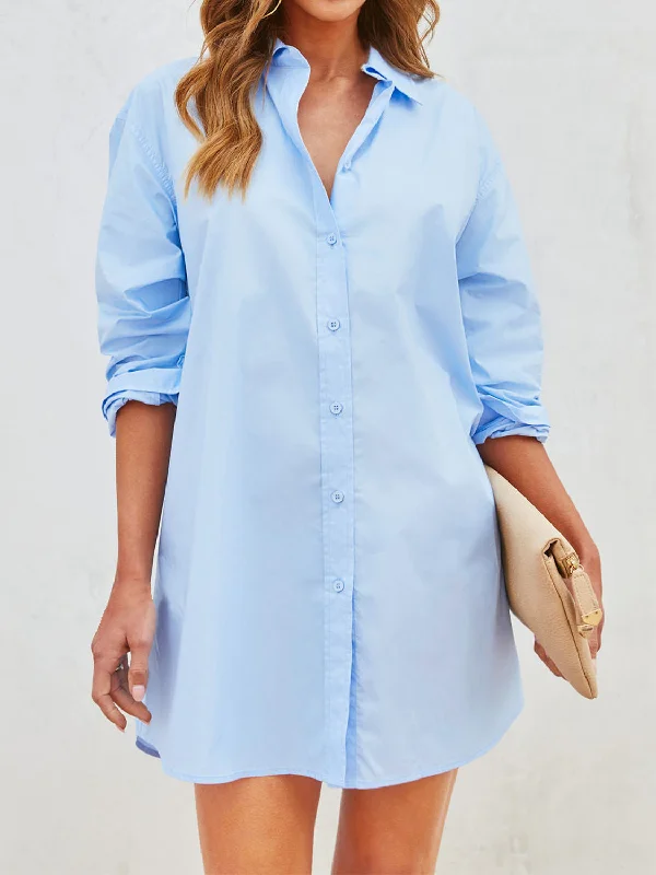 off-the-shoulder dressButton Up Long Sleeve Mini Shirt Dress