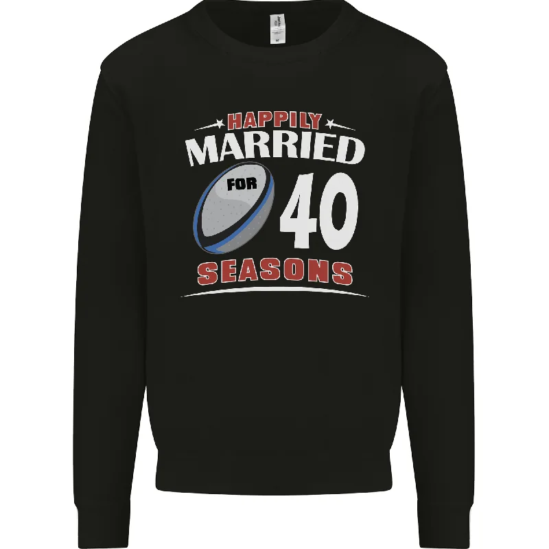 cozy gym sweatshirt40 Year Wedding Anniversary 40th Rugby Mens Sweatshirt Jumper