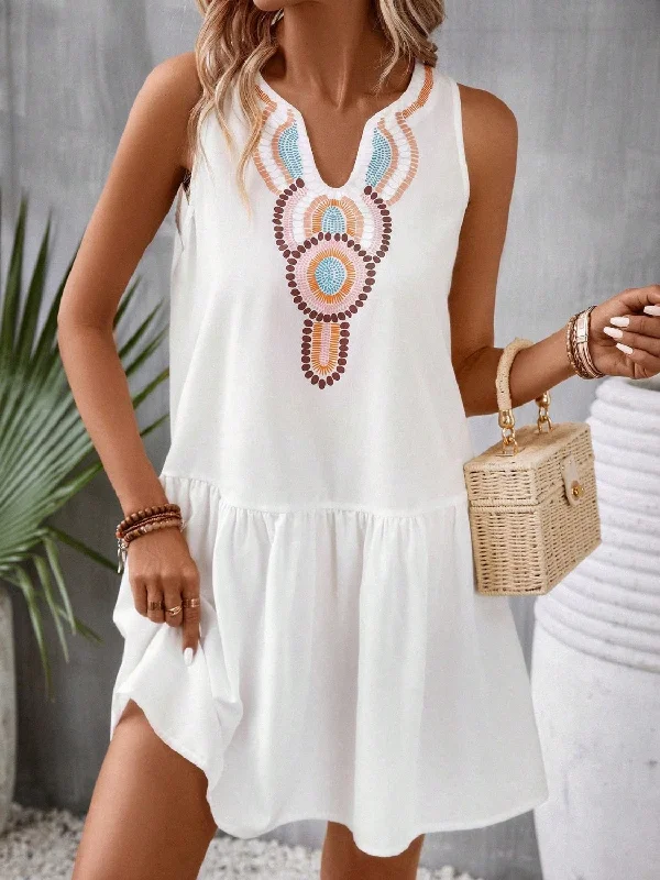 off-the-shoulder dressPrinted Sleeveless Mini Dress