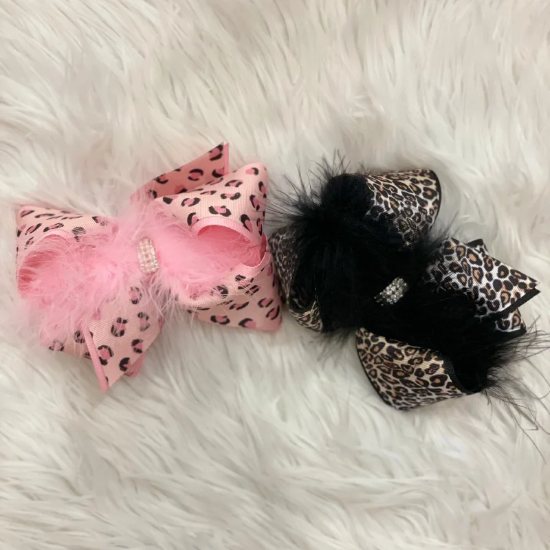 denim dressLeopard Bow Clip