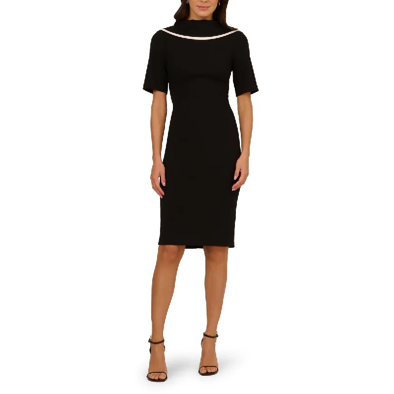 summer dressAdrianna Papell Womens Crepe Roll Neck Sheath Dress