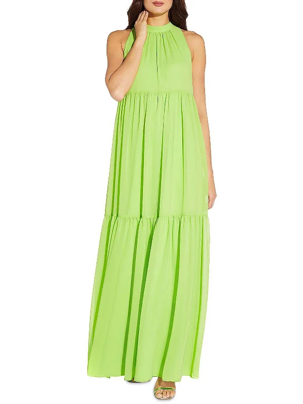 formal dressWomens Tiered Maxi Sheath Dress