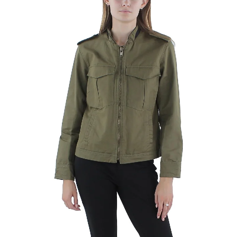 wool coatSkull Womens Military Embellished Shirt Jacket