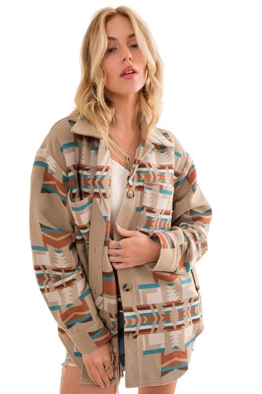 modern outerwearBlue B Exclusive Aztec Shirt Jacket