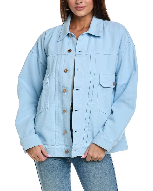 fitted trench coatMother Denim Snacks! The Big Bite Jacket