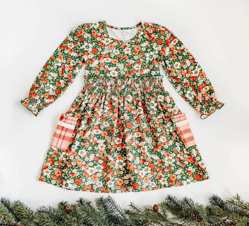 long-sleeve floral dressHoliday Heirloom Lap Dress