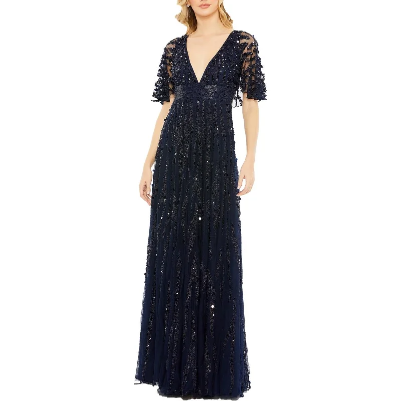 boho dressMac Duggal Womens Embellished lllusion Evening Dress