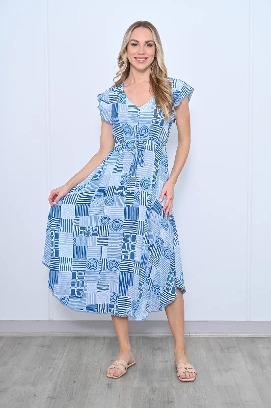 floral dressBlue Sun Tie Dress