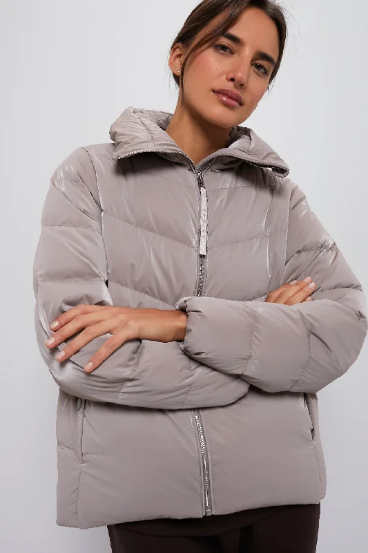 fashion-forward coatCinder Shimmer Alena Lightweight Down Jacket