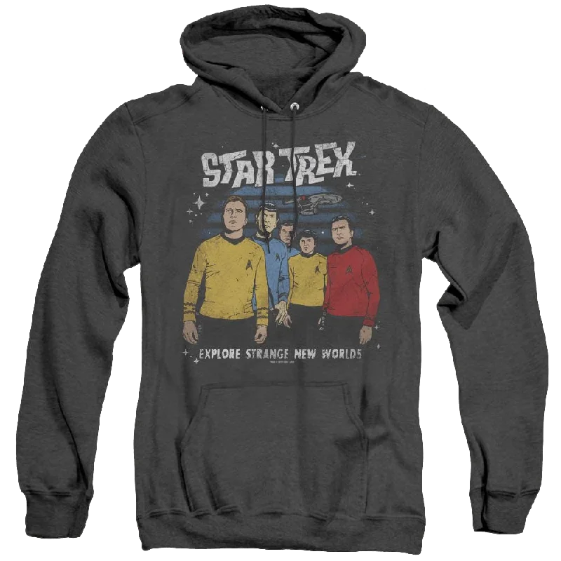 stylish pullover sweatshirtStar Trek The Original Series Stange New World - Heather Pullover Hoodie