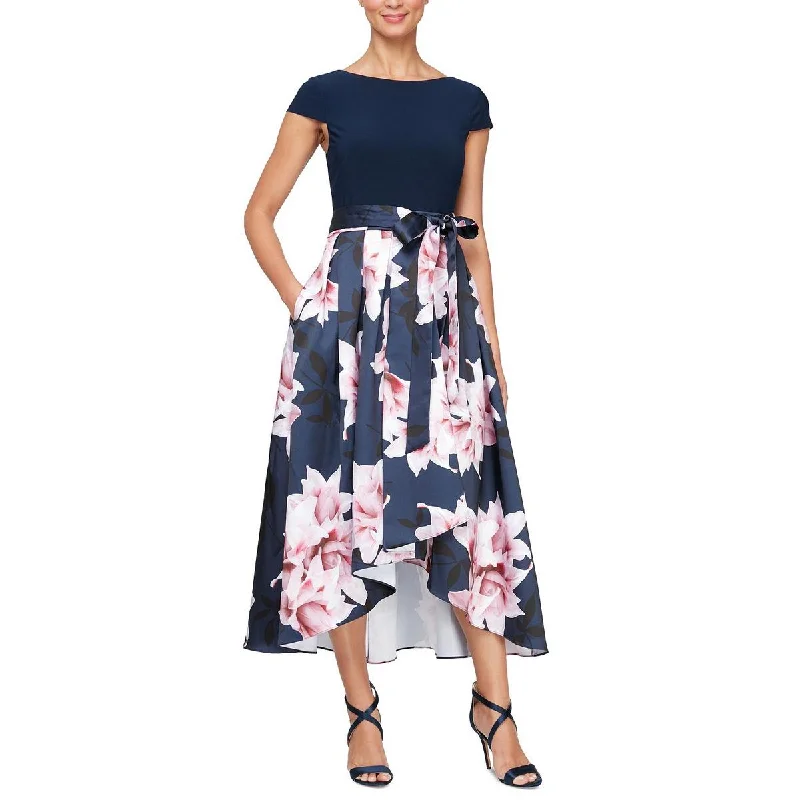 statement dressSLNY Womens Hi-Low Floral Print Midi Dress