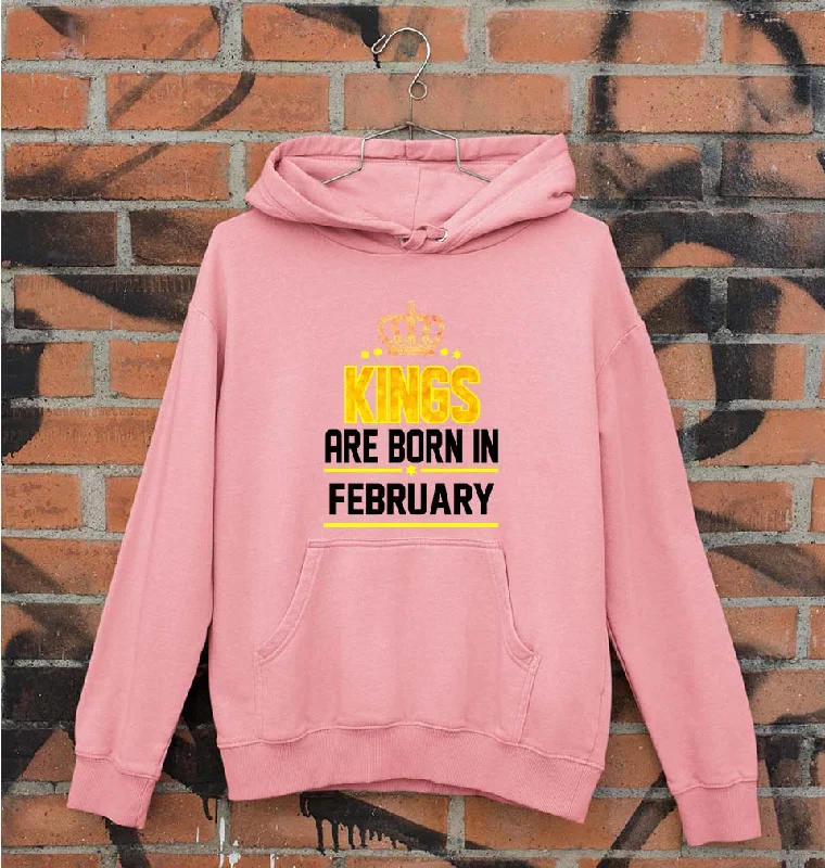 stylish pullover hoodieKings Are Born In February Unisex Hoodie for Men/Women