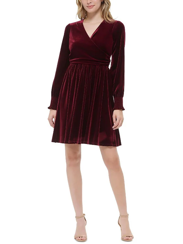 mini dressWomens Velvet Knee Midi Dress