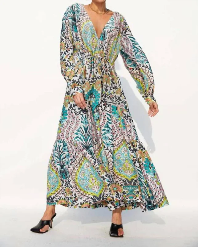 knit dressAlgae Blouson Sleeve Dress In Multi