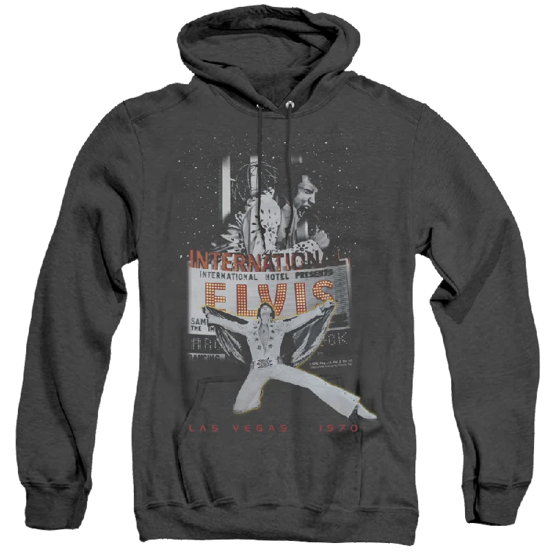 casual streetwear hoodieElvis Presley Las Vegas - Heather Pullover Hoodie