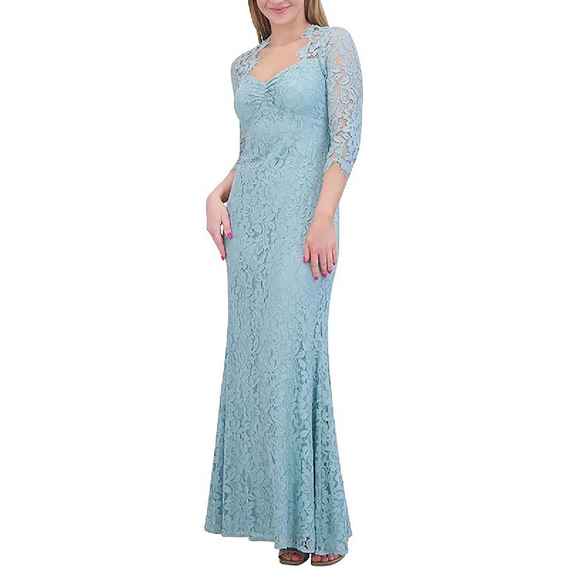 winter dressEliza J Womens Petites Eyelet Lace Evening Dress