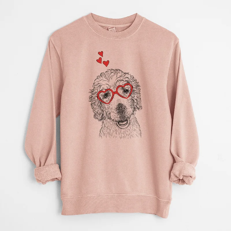 sporty casual hoodieValentine Preston the Labradoodle - Unisex Pigment Dyed Crew Sweatshirt