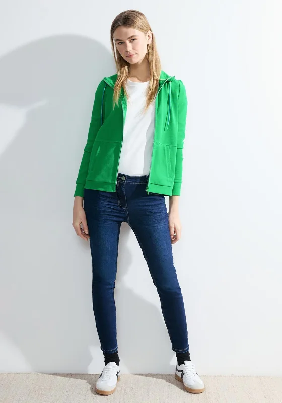 sleek hoodieCecil Stand Up Collar Drawstring Detail Sweatshirt Jacket, Celery Green