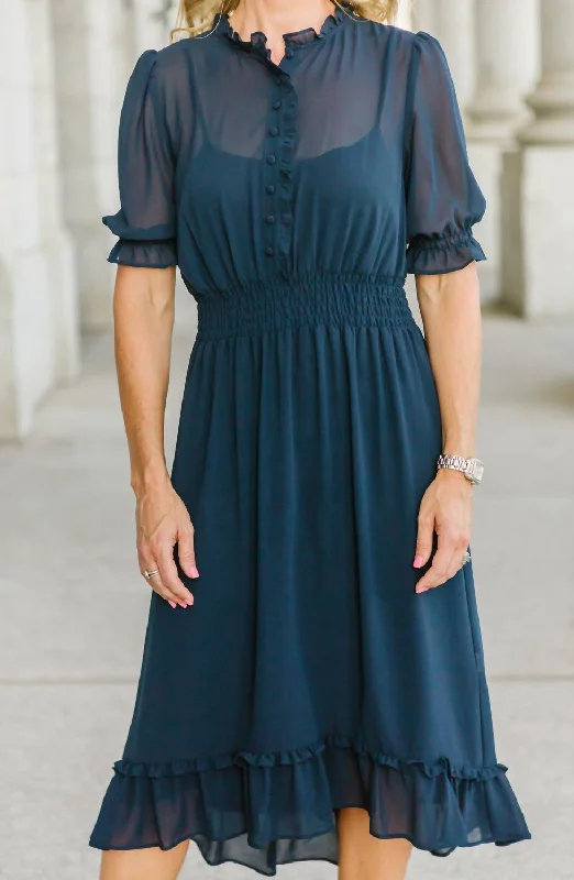 formal dressClementine Ruffled Dress In Navy