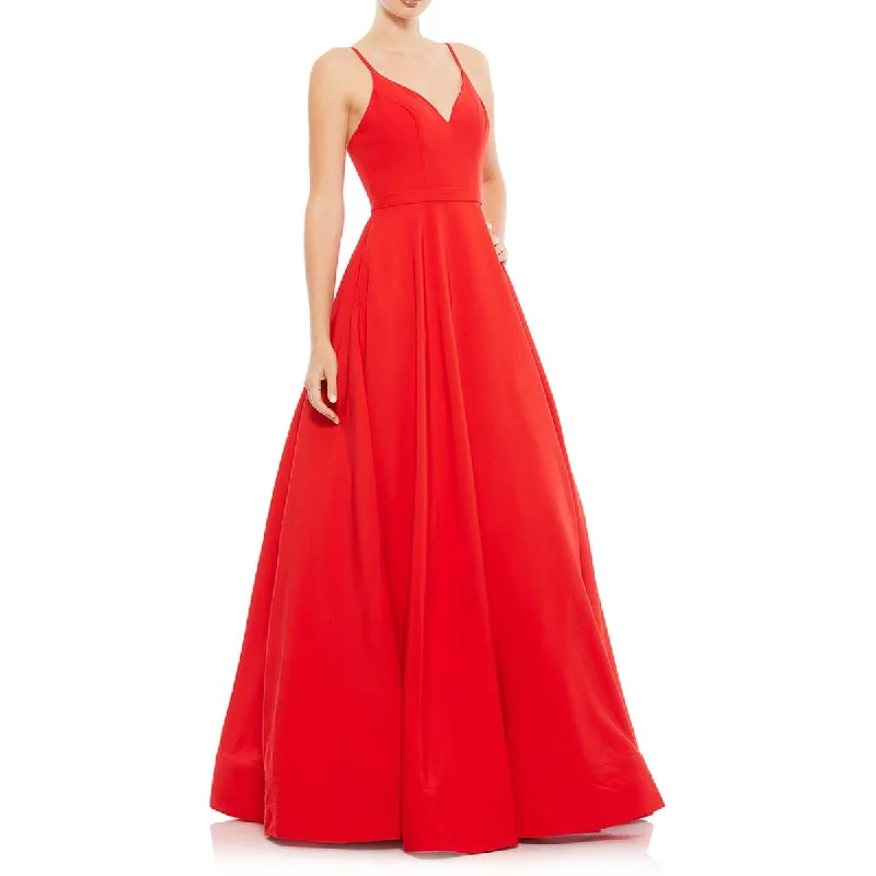 v-neck dressMac Duggal Womens Belted V-Neck Evening Dress