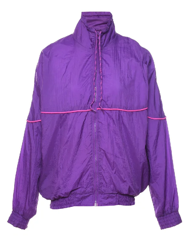 sleek and warm coatPurple & Pink Contrast Trim Nylon Jacket - L