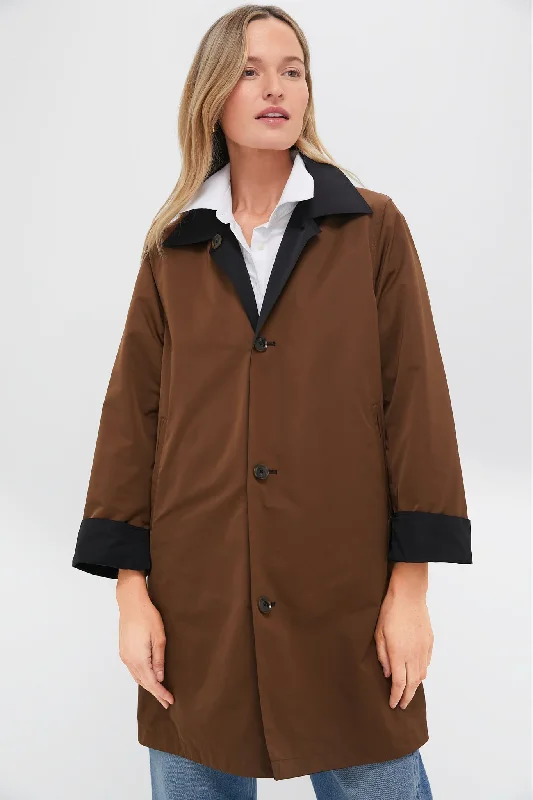 trendy puffer coatBrown and Black Reversible Winston Jacket