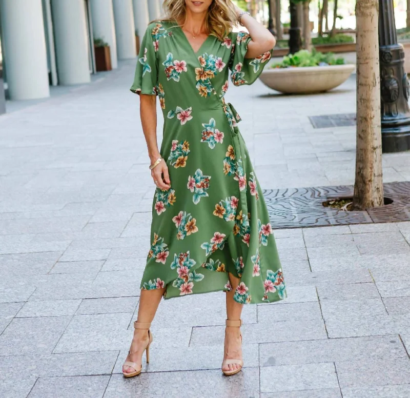 sleeveless dressOrna Wrap Dress In Tulum Floral