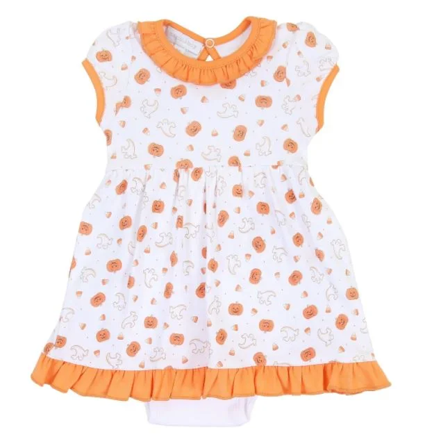 high-waisted dressMy Little Boo Orange Printed Dress Set