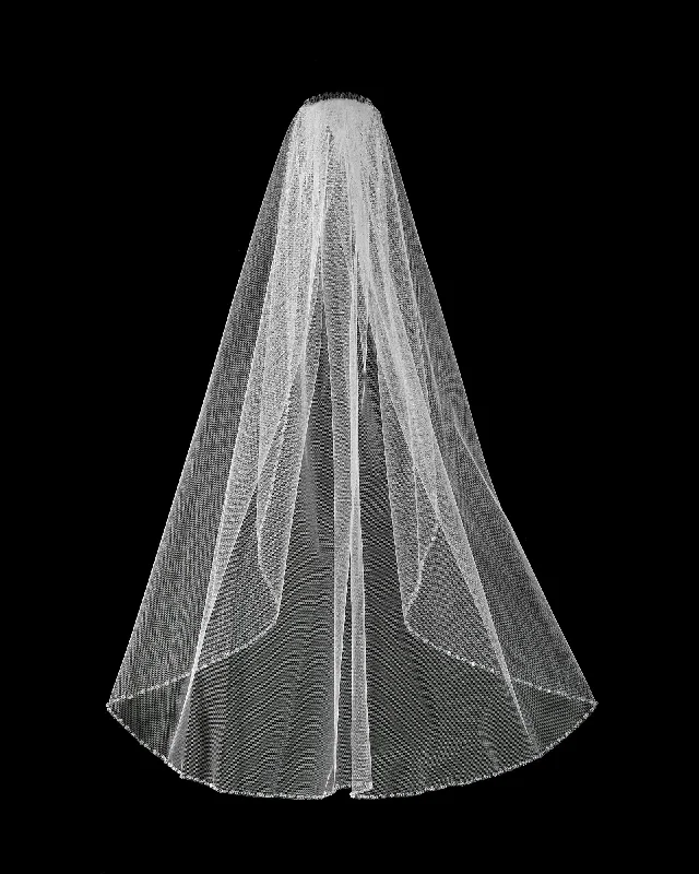 cocktail party dressBeaded Edge White Veil