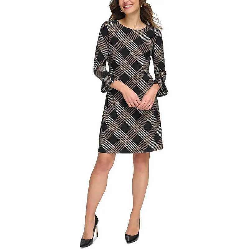 trendy bodycon dressTommy Hilfiger Womens Plaid Above Knee Shift Dress