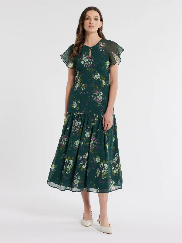 ruffle dressWoodland Bloom Midi Dress